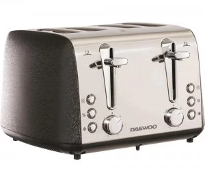 Image of Daewoo Glace Noir SDA2105 4 Slice Toaster