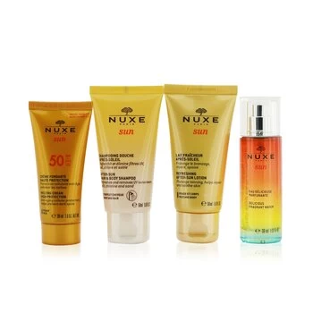 image of NuxeNuxe Sun My Summer Ritual Coffret: Melting Cream High Protection For Face SPF 50 30ml/1oz + After-Sun Hair & Body Shampoo 50ml/1.6oz + Refreshing