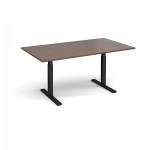 image of Elev8 Touch boardroom table 1800mm x 1000mm - Black frame and walnut