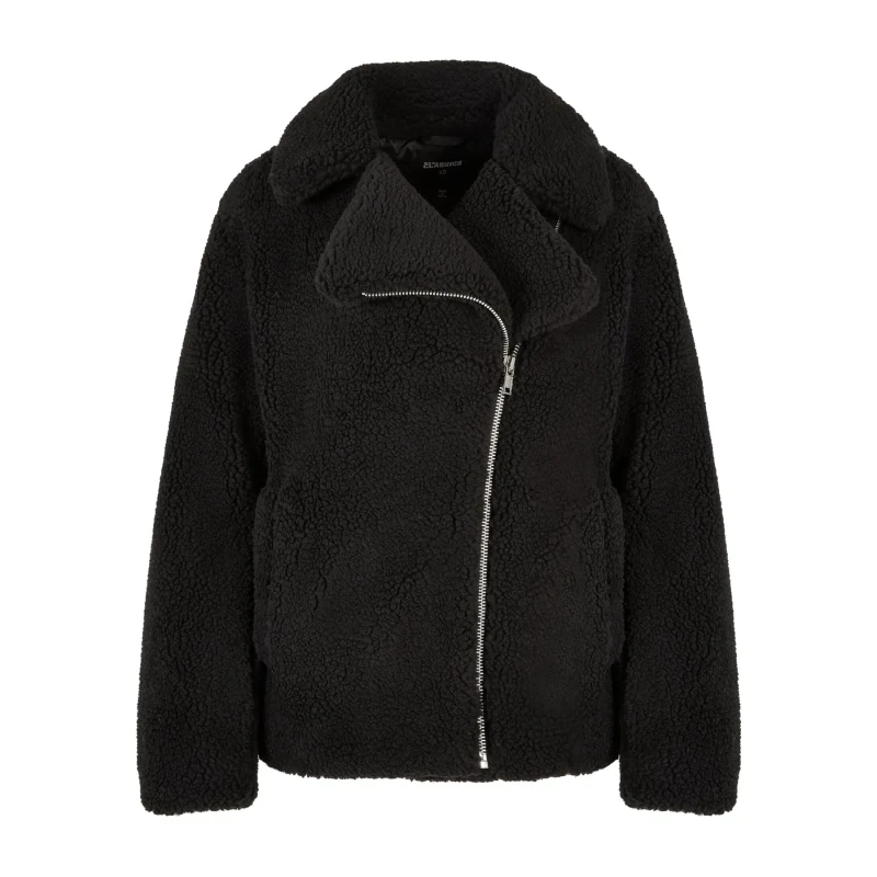 Image of Urban Classics Woman sherpa biker fleece Urban Classics Noir Female L