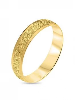 Image of Love GOLD 9ct Gold Diamond Cut Sparkle 4mm D Shape Wedding Band, One Colour, Size H, Women