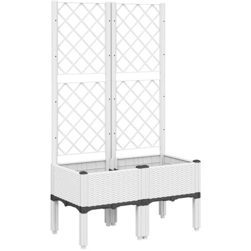 Image of VIDAXL Garden Planter with Trellis White 80x40x142cm pp Vidaxl 8721012411319