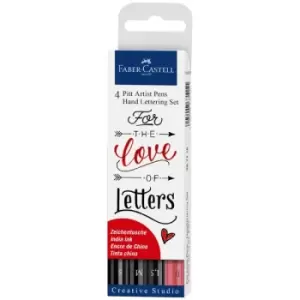 Image of Faber Castell PITT Artist Pen Handlettering Design Wallet Set of 4