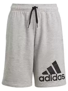 image of adidas Boys Big Logo Short, Grey/Black, Size 15-16 Years