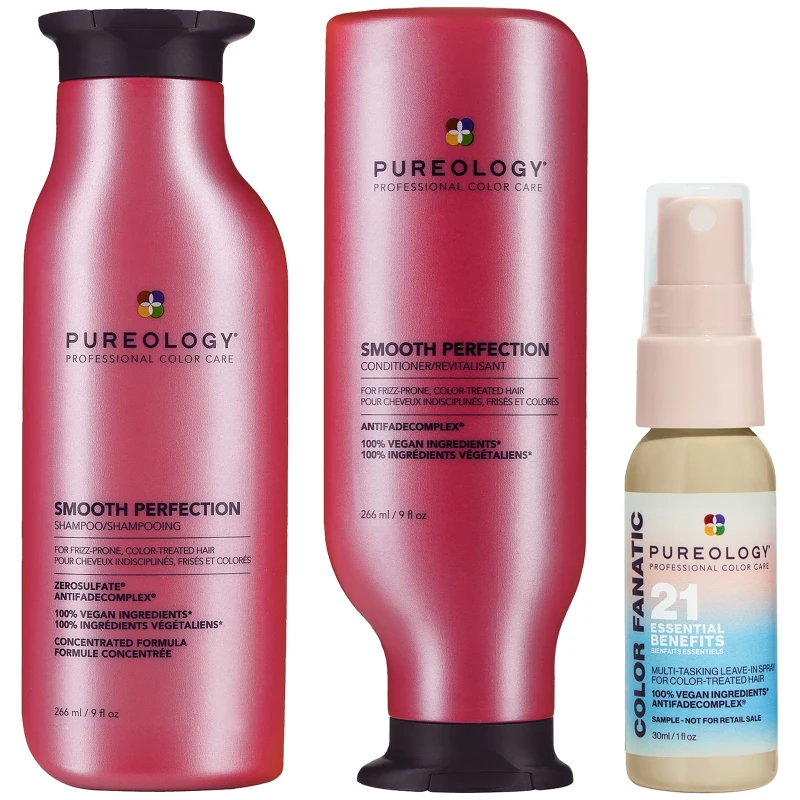 Image of Pureology Strength Cure Shampoo 266ml Conditioner 266ml and Color Fanatic 30ml Mini Routine for Coloured Hair (Worth £58.18)