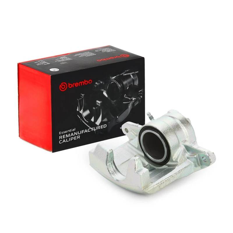 Image of BREMBO F 61 174 Brake caliper ESSENTIAL LINE Front Axle Left Grey Cast Iron Brake Caliper (78)