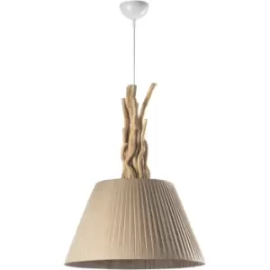 image of Onli Woody Dome Pendant Ceiling Light Cream