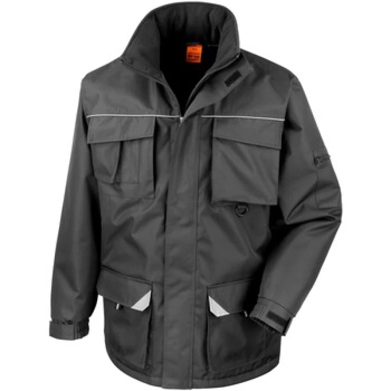 Image of Result Result Men Sabre Padded Long Coat in Black Size: Medium Black M Male 5063470843176
