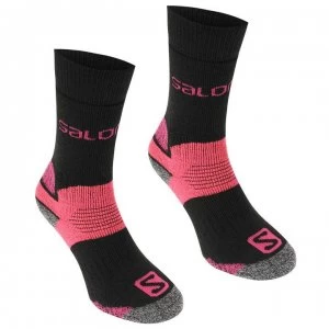 Image of Salomon Heavyweight 2 Pack Walking Socks Ladies - Grey/Pink