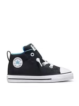 Image of Converse Chuck Taylor All Star Street Easy On Toddler Mid Top Trainers, Black/Blue, Size 5