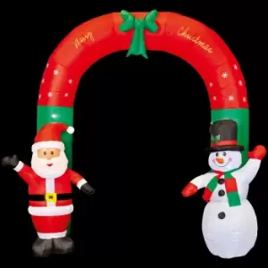 image of (H)2.4M LED Santa & Snowman Arch Inflatable