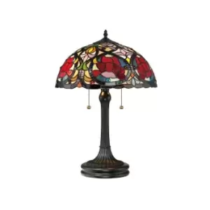 Image of Larissa - 2 Light Tiffany Table Lamp Vintage Bronze, E27 - Elstead