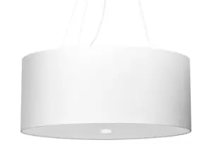 Image of Otto Cylindrical Pendant Light White 60cm E27