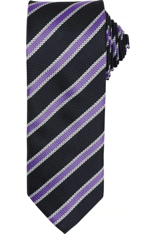 Image of Premier Premier Men Waffle Stripe Formal Business Tie Pack of 2 in True Black True Black One Size Male 5059269154578