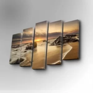 Image of 5PUC-025 Multicolor Decorative Canvas Painting (5 Pieces)