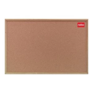 image of Nobo Classic 1200 x 900mm Noticeboard with Cork Surface Oak Frame and Wall Fixing Kit