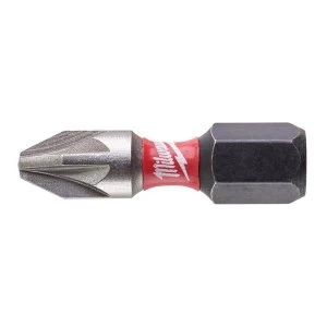 Image of Milwaukee Power Tools SHOCKWAVE Impact Duty Bits PZ3 x 25mm (Pack 25)