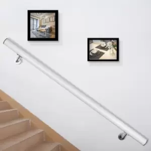 Image of VEVOR Stair Handrail 3ft Length Stair Rail Aluminum Handrails for Stairs 200lbs Load Capacity Stairway Railing Round Steel Pipes Hand Rails for Indoor