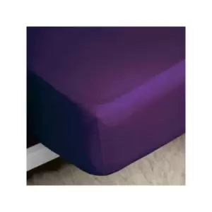 Image of Belledorm Easycare Polycotton Percale 200 Thread Count 11" Deep Fitted Sheet, Mauve, Super King