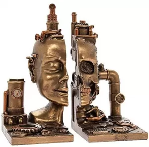 image of Steam Punk Skull Bookends By Lesser & Pavey