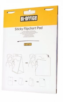 Image of Bi-Office Table Top Self-Stick Flipchart Pad 585x500mm 20 Sheets White