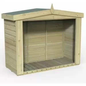 Image of Wooden Overlap Apex Logstore 2m x 0.8m - Natural Timber