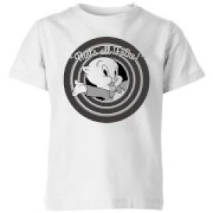 Image of Looney Tunes That's All Folks Porky Pig Kids T-Shirt - White - 11-12 Years