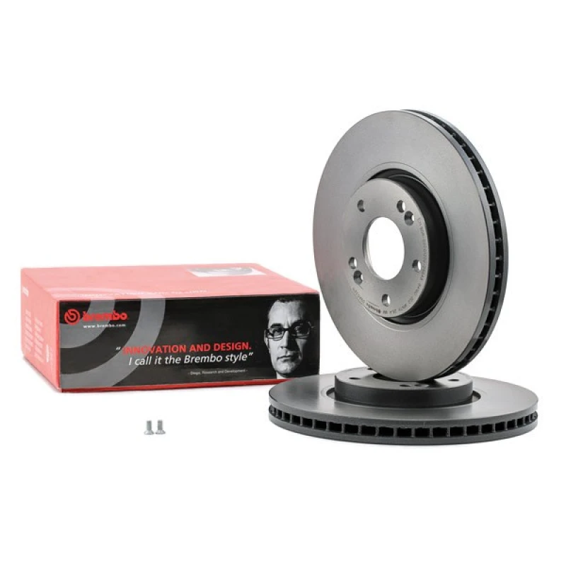 Image of BREMBO 09.A532.11 Brake disc internally vented, Coated, with bolts/screws Brake Disc (82)