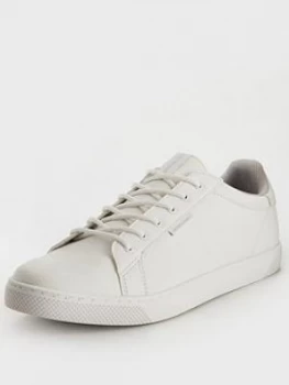 image of Jack & Jones Trent Faux Leather Sneakers, Bright White, Size 10, Men