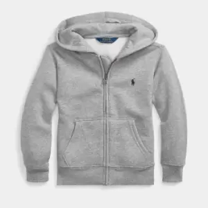 Image of Polo Ralph Lauren Boys' Zip Through Small Logo Hoodie - Dark Sport Heather - 18-20 Years