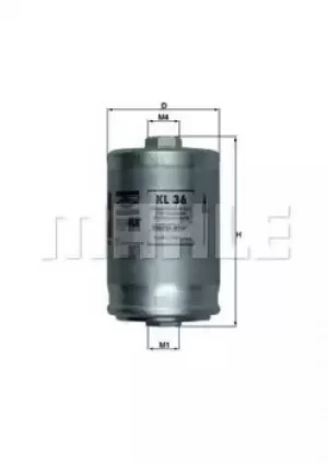 image of Fuel Filter KL36 79655549 by MAHLE Original