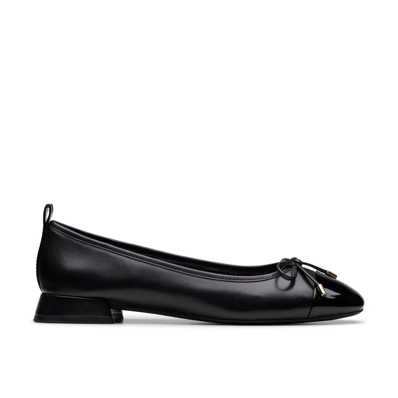 Image of Clarks Clarks Women Ubree 15 Poppy Black Combination Leather Ballet Pumps Size: 5-Standard Fit Black 5-Standard Fit Female 5063421058840