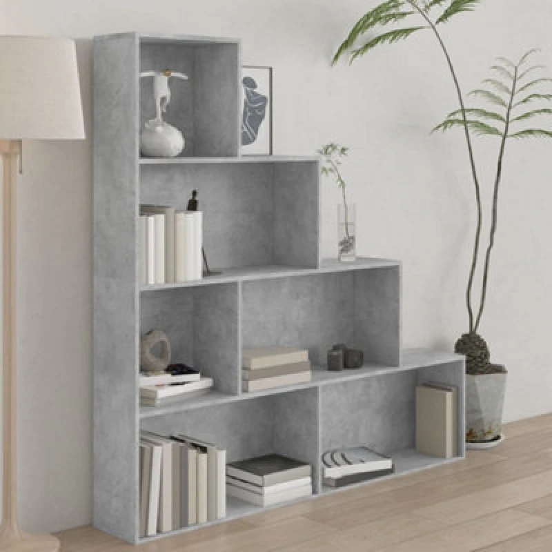 Image of Vidaxl Book Cabinet/room Divider Concrete Grey 155X24X160 Cm Engineered Wood