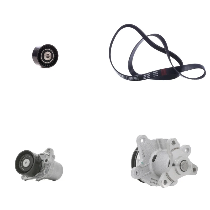 Image of RIDEX 4172P0114 Water Pump + V-Ribbed Belt Kit Water Pump + V-Ribbed Belt Kit (4172)