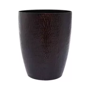 Image of Interiors By Ph Hammered Aluminium Waste Bin - Dark Bronze