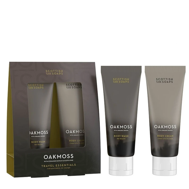 Image of Scottish Fine Soaps Scottish Fine Soaps Oakmoss Gift Set in Clear Clear One Size Unisex 5016365100885