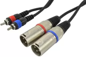 image of 2 X Phono RCA To 2 X XLR Male Lead 3m