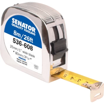 Image of 8M/26' Locking Tape Rule - Chromed Case