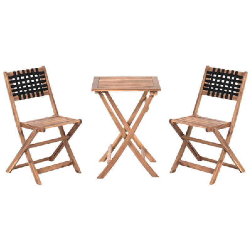 Image of Beliani Bistro Set Coniolo Acacia Wood Brown/ Black