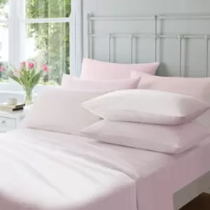 Image of Catherinelansfield - Catherine Lansfield Plain Dyed 100% Brushed Cotton Flannelette Duvet Cover Set, Pink, Single