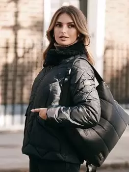 Image of Barbour International Norton Quilted Coat - Black, Size 10, Women
