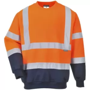 image of Portwest - B306 - Hi-Visibility Orange Sz L Two Tone Hi-Vis Sweatshirt Work Jumper - Hi-Visibility Orange