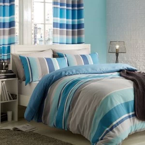 Image of Catherine Lansfield Modern Textured Stripe King Duvet Set