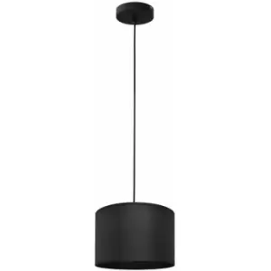 Image of Helam Alba Cylindrical Pendant Ceiling Light Black 20cm