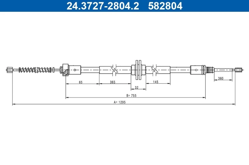 Image of ATE 24.3727-2804.2 Brake Cable 1295mm Cable,parking brake (124)