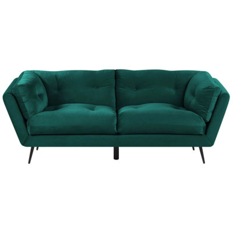 Image of Beliani Sofa 3 Seater Lenvik Velvet Emerald Green