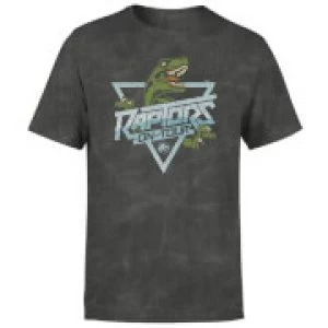 Image of Jurassic Park Raptors On Tour Unisex T-Shirt - Black Acid Wash - XXL