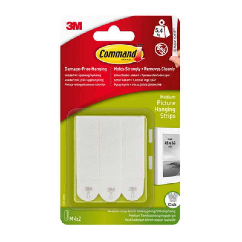 Image of Command White Medium Picture Hanging Strips (8 Pack) 7100337178