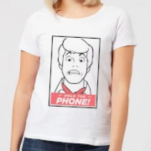 Scooby Doo Hold The Phone Womens T-Shirt - White - 3XL