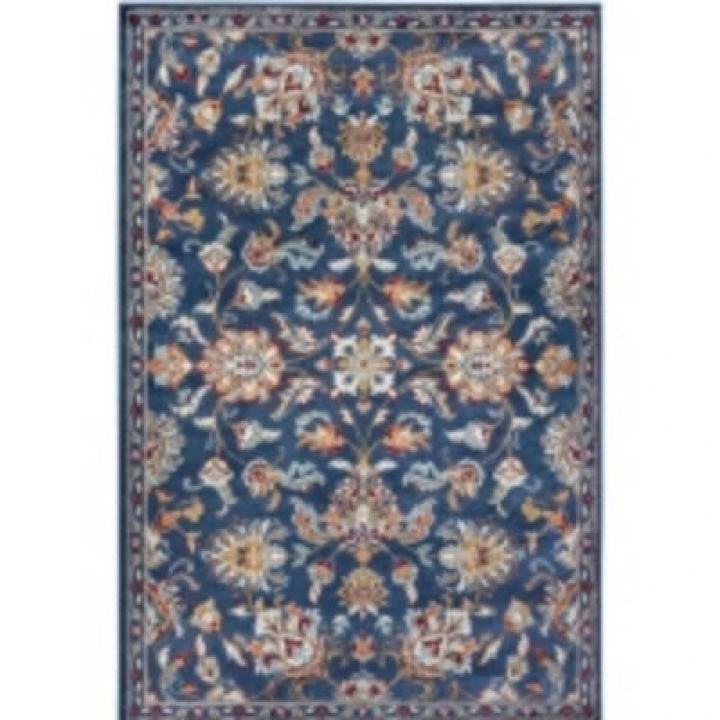 Image of THE RUGS Orient Rug Caracci Vintage Floral Design Low Pile Living Room in Blue Size: 80cm x 240cm Blue Unisex 80cm x 240 cm